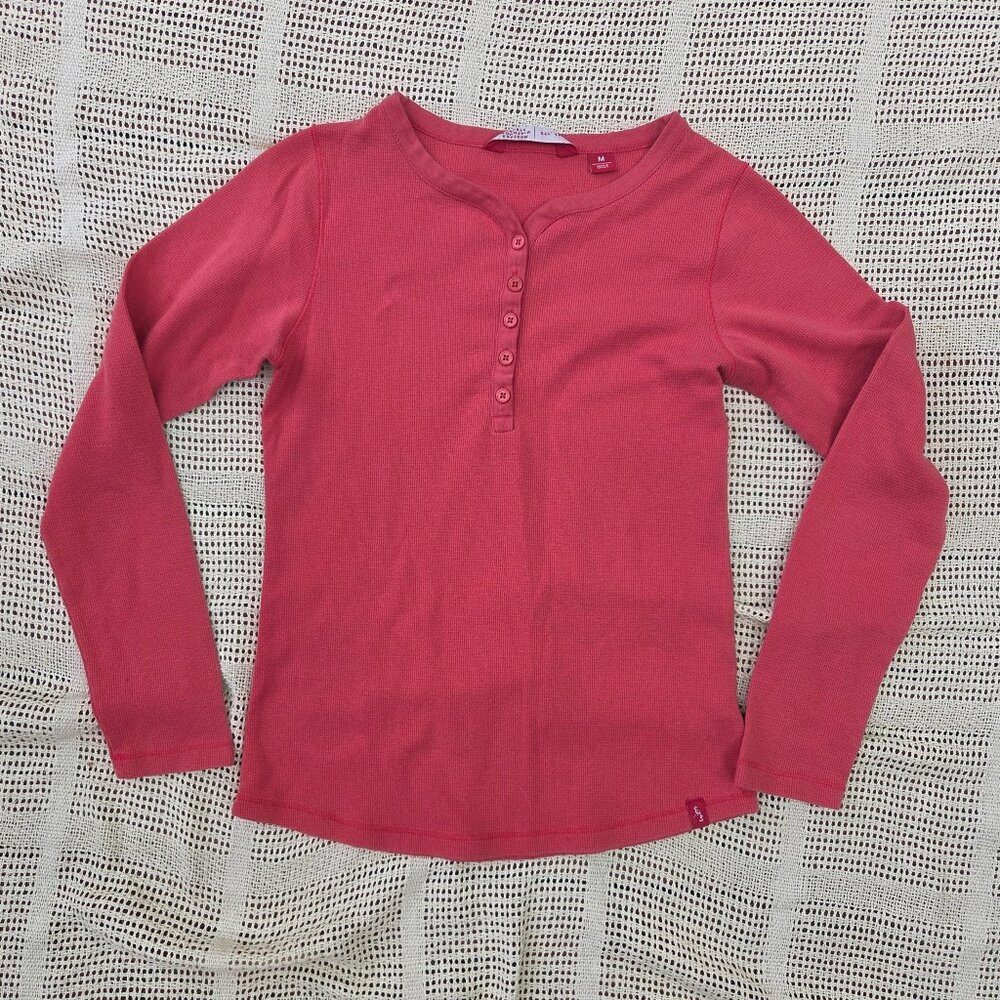 Waffle Knit Long Sleeve Henley
